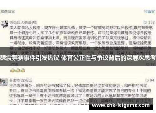 魏震禁赛事件引发热议 体育公正性与争议背后的深层次思考